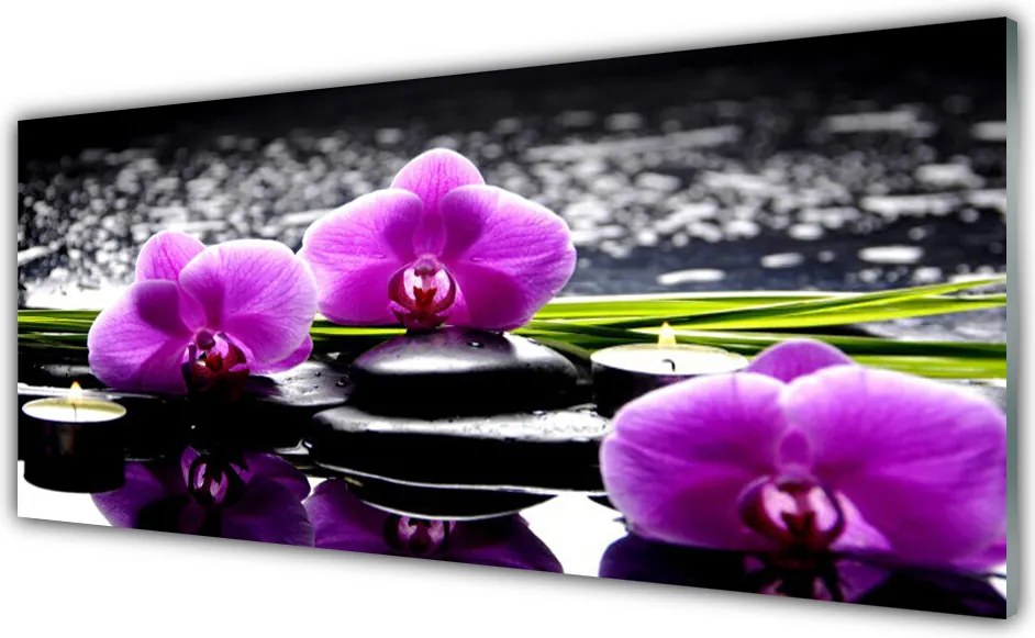 Szkło do Kuchni na Ścianę Egzotyczny Kwiat Orchidei