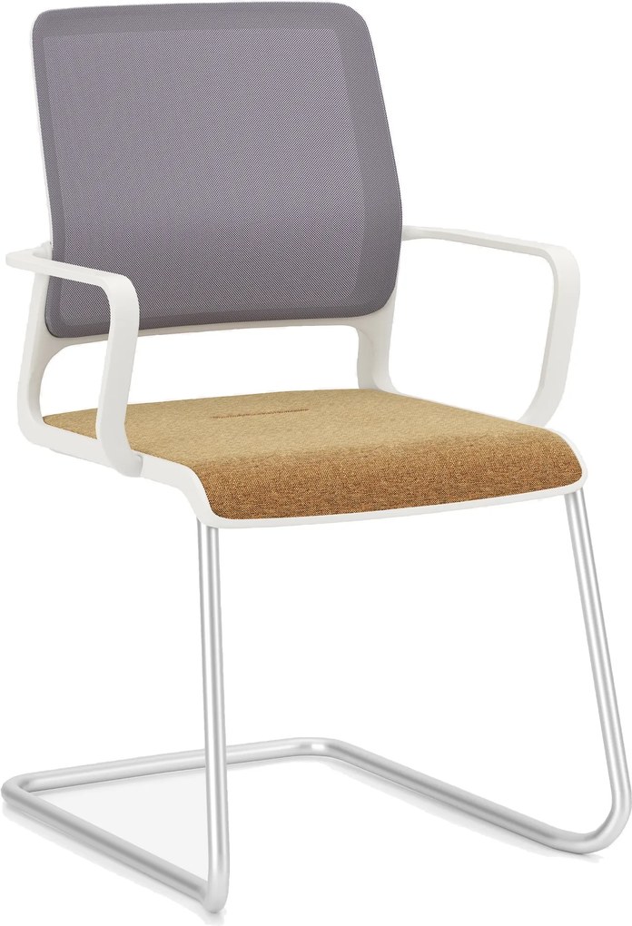 Krzesło konferencyjne na płozie Xilium Frame Chair CF Mesh oparcie siatkowe