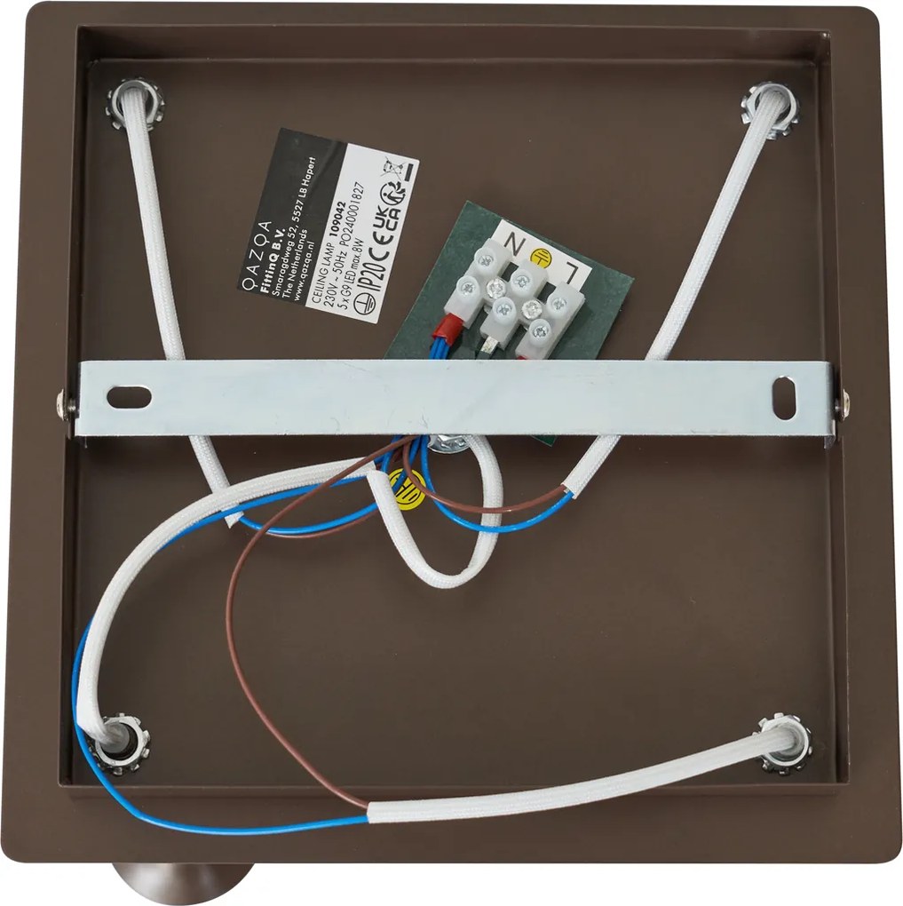 Designerska lampa sufitowa brązowa z brązowym szkłem 5-punktowa - Athens