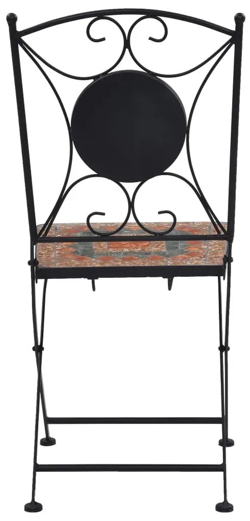 3-cz. szaro-pomarańczowy ceramiczny zestaw mebli bistro Z9-F12