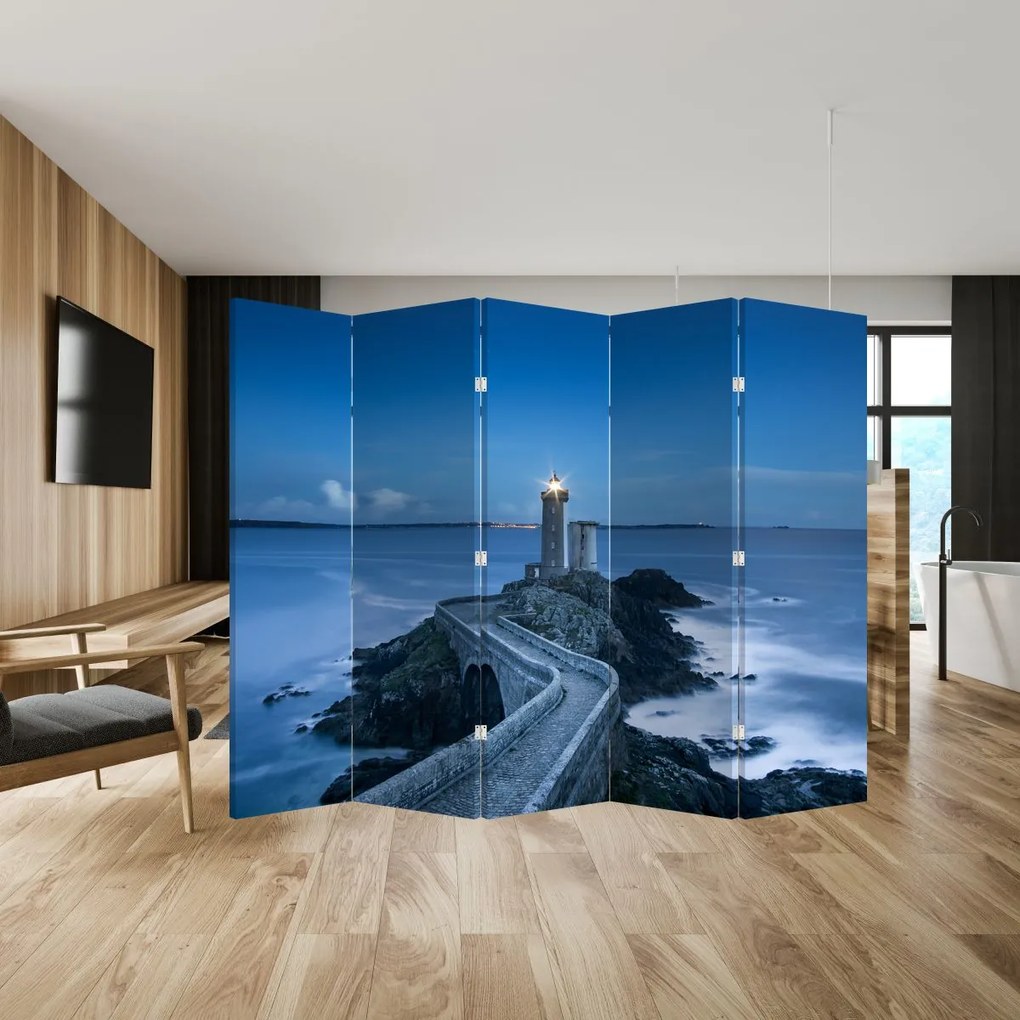 Parawan - Latarnia morska i morze (210x170 cm)