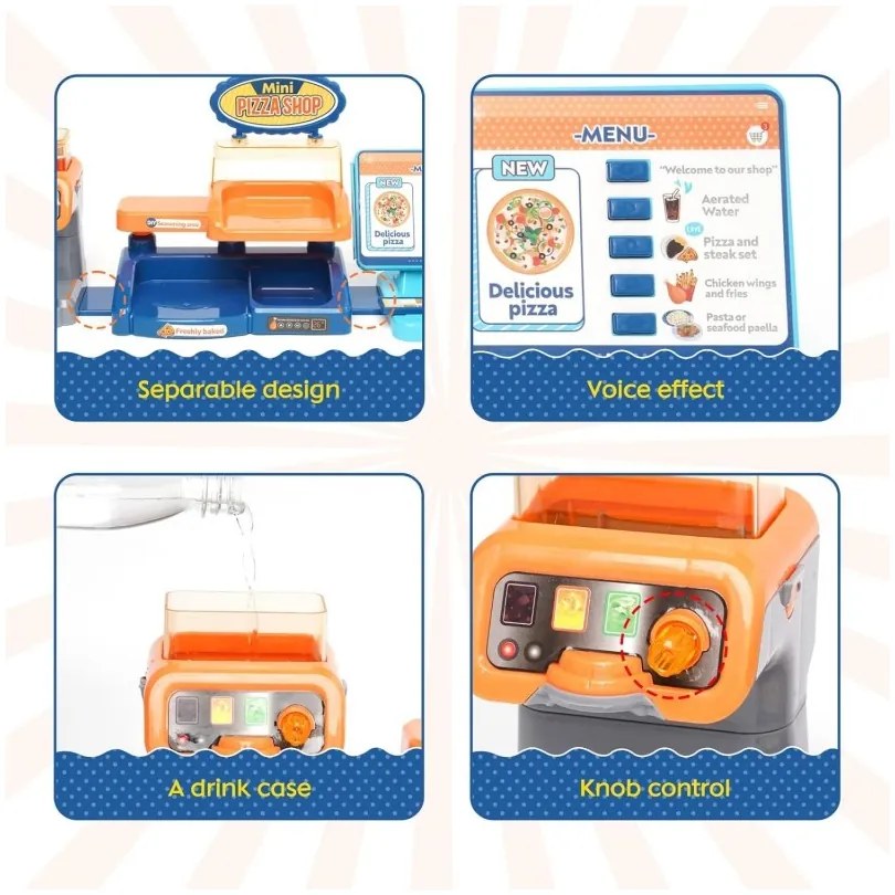 Woopie sklep restauracja fast food mini pizza shop 35 el.