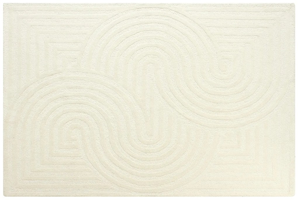 Dywan 100% wełna ręcznie tuftowany - 200 x 290 cm - Złamana biel - 2000g/m² - LUZAN