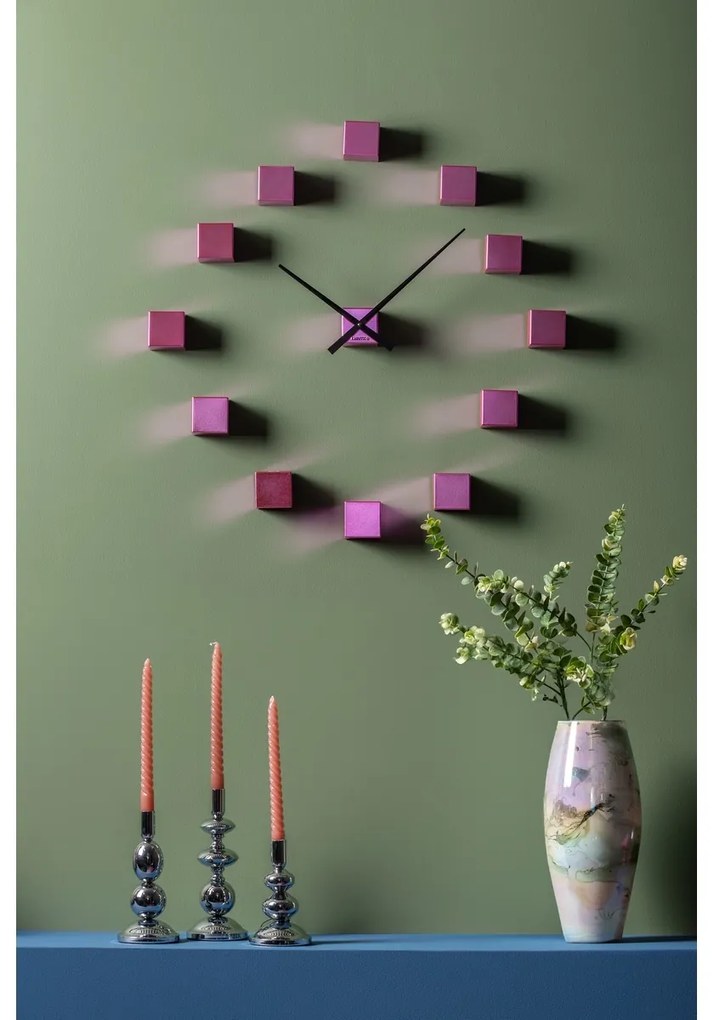 Karlsson KA5974PI designerski zegar ściennysamoprzylepny różowy, średnica 80 cm