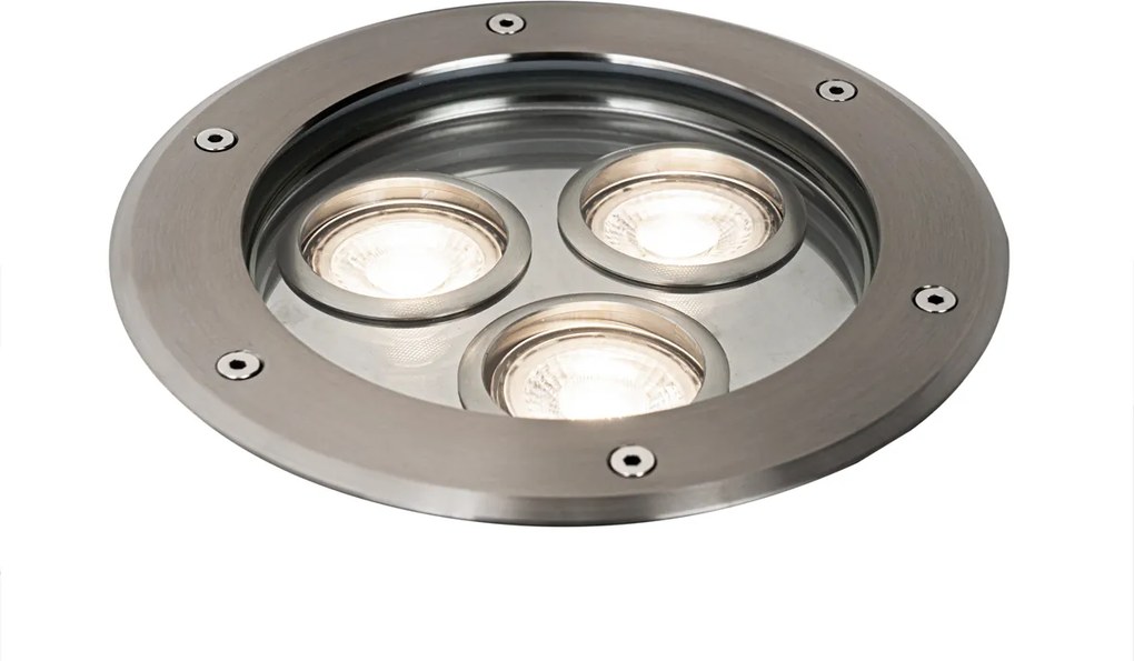 Zestaw 3 nowoczesnych reflektorów gruntowych stalowych 3-punktowych IP65 - Tribus