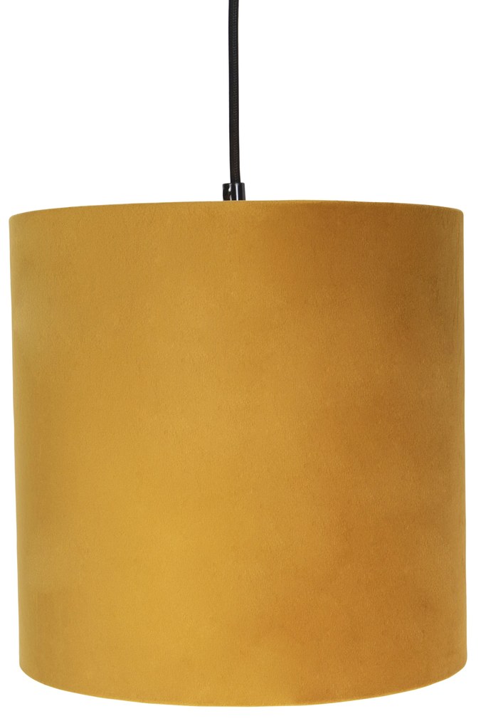 Lampa wisząca z abażurami z weluru zielonyWiejski/ Rustykalny / Vintage Oswietlenie wewnetrzne