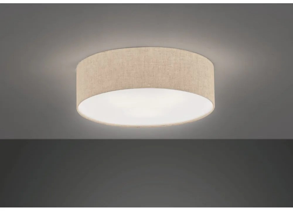 Beżowa lampa sufitowa z tekstylnym kloszem ø 40 cm Thor – Fischer & Honsel