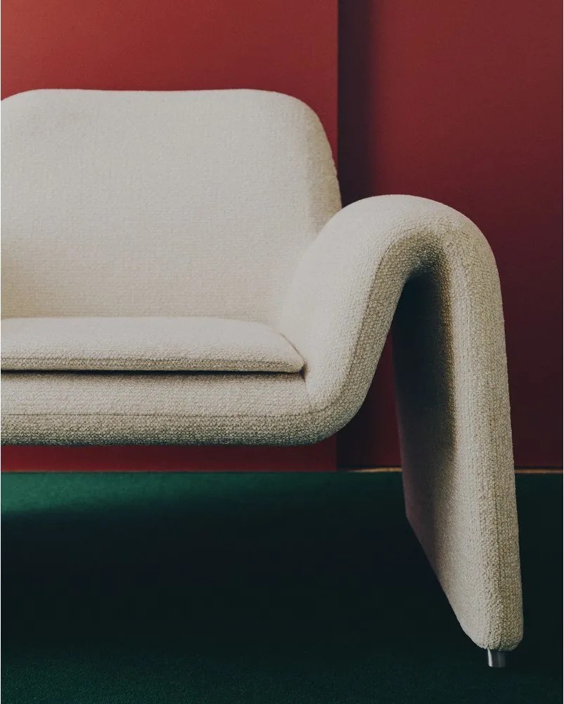 Beżowy fotel z tkaniny szenilowej Melvia – Kave Home