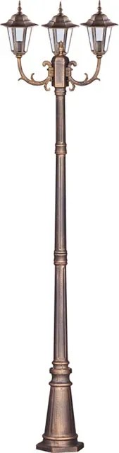 Czarno-złota lampa ogrodowa stojąca potrójna - 4X S325 T7-P17