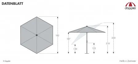 Basic Lift NEO 180 cm - Parasol uchylny z uchwytem : Substancja Desen - 840