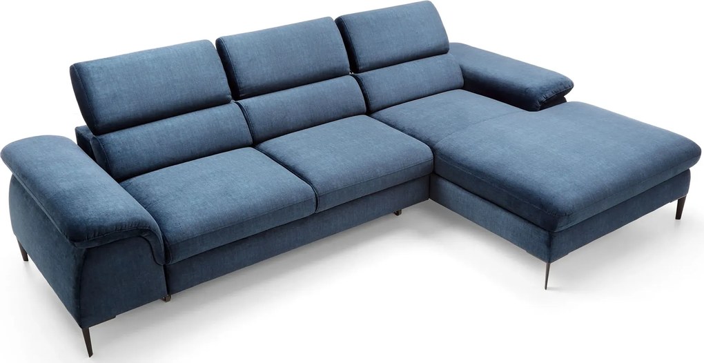 Granatowy narożnik welurowy rozkładany M9-E96