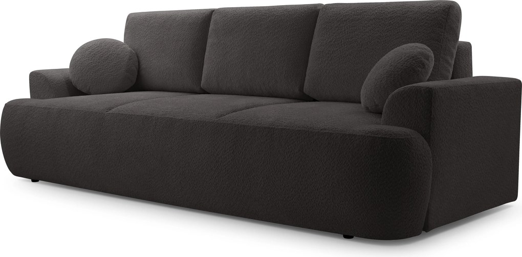 Masseno Sofa FILO z funkcją spania i pojemnikiem na pościel, Rozkładana sofa - Czarny, CORAL 60