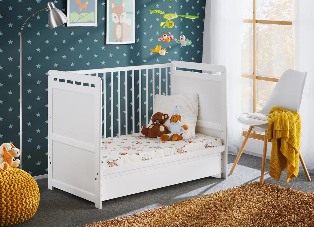 Łóżeczko dziecięce TYMEK PLUS 120x60 biały mat ASM Meble