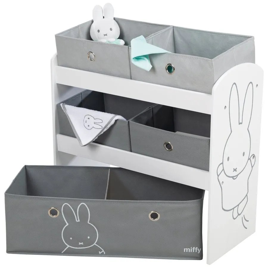 Biały/szary dziecięcy pojemnik na zabawki 63,5x29,5x60 cm Miffy – Roba