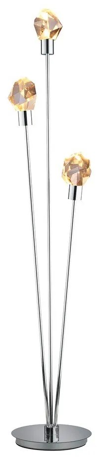 Lampa stojąca LED w kolorze srebra ze szklanym kloszem (wysokość 150 cm) Verano – Trio Select