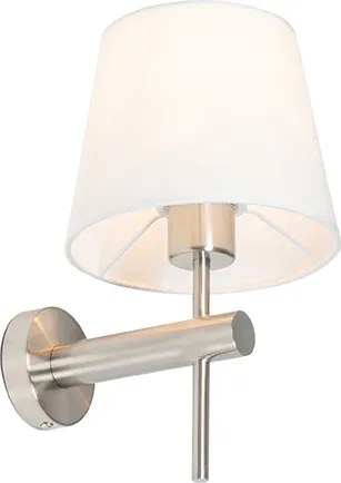 Nowoczesna lampa ścienna biała ze stali - Pluk