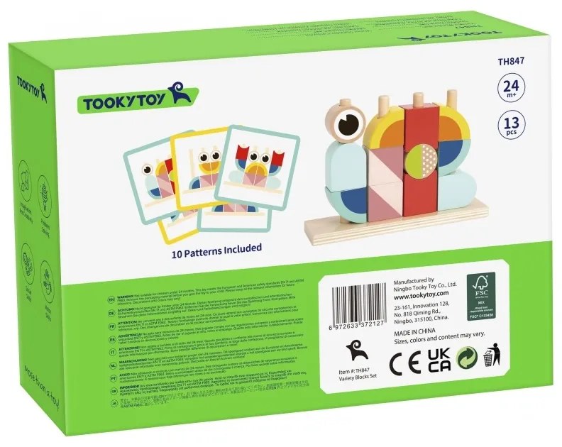 Tooky toy kreatywne drewniane klocki przestrzenne 3d krab