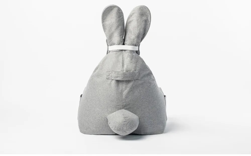 Jasnoszary worek do siedzenia dla dzieci The Brooklyn Kids Funny Bunny
