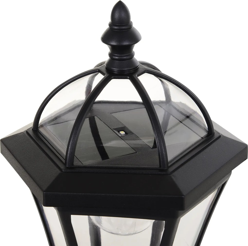 Outsunny Latarnia Ogrodowa Solarna LED 2 szt Stal Nierdzewna Oświetlenie Zewnętrzne | Aosom PL