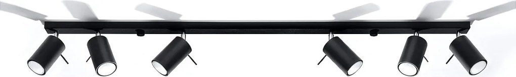 Plafony nowoczesny Briix, stal - 6 źródło światła 3000K - L.118 x H.16 cm - czarny
