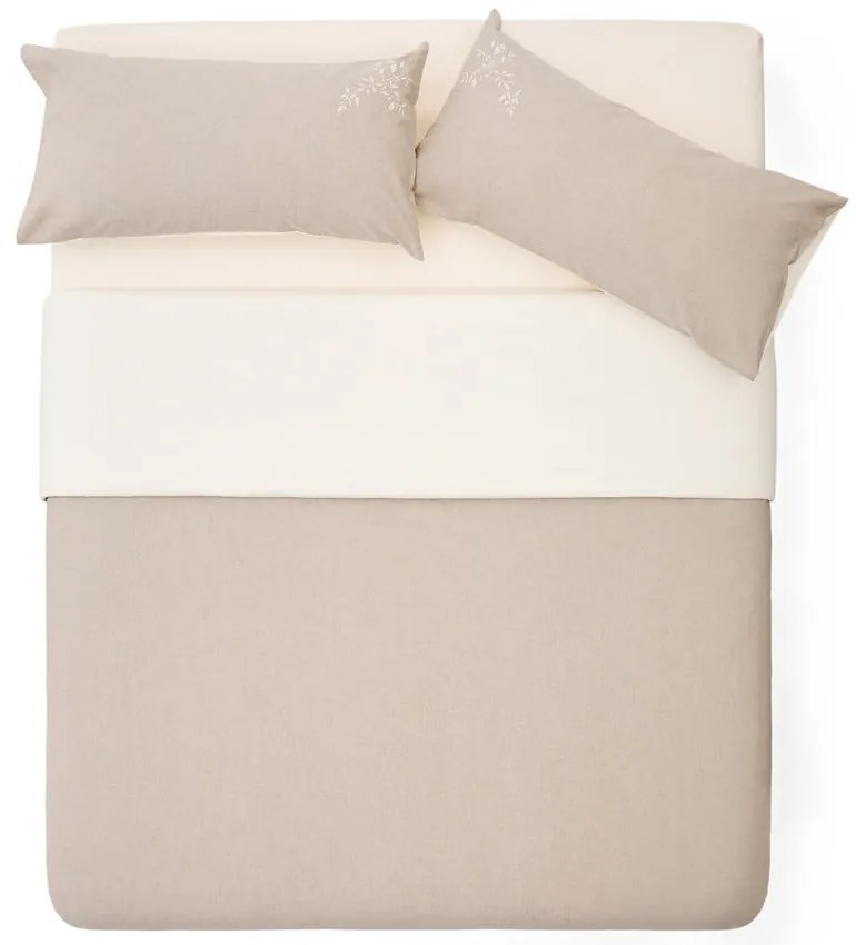 Beżowa pościel dwuosobowa z perkalu bawełnianego 240x220 cm Sotela – Kave Home