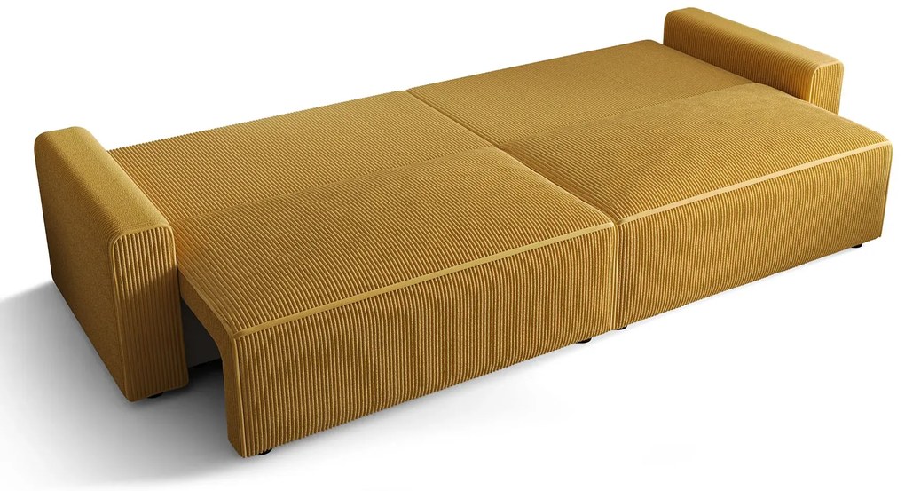 Niebieska rozkładana sofa sztruksowa K2-T88
