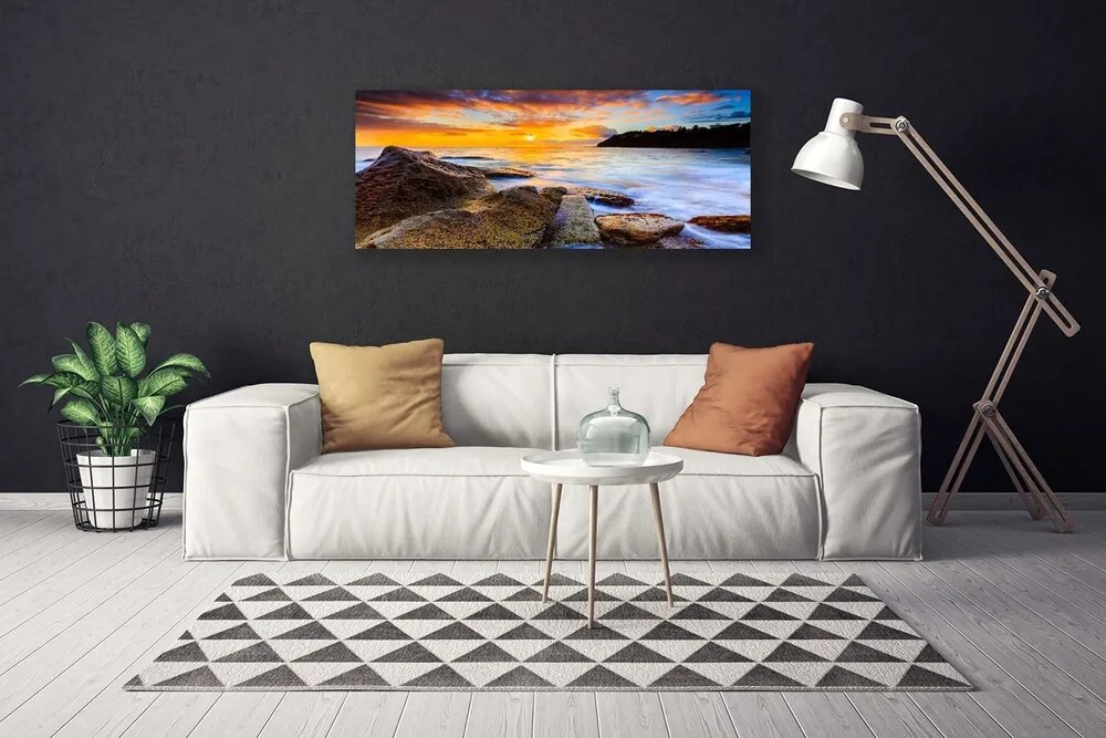 Duży obraz na płótnie Skalisty Brzeg Morza