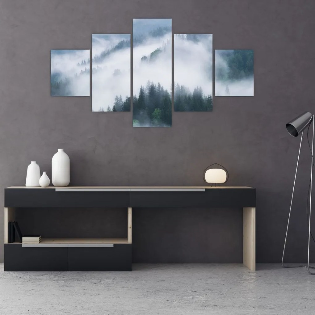 Obraz - Drzewa we mgle (125x70 cm)