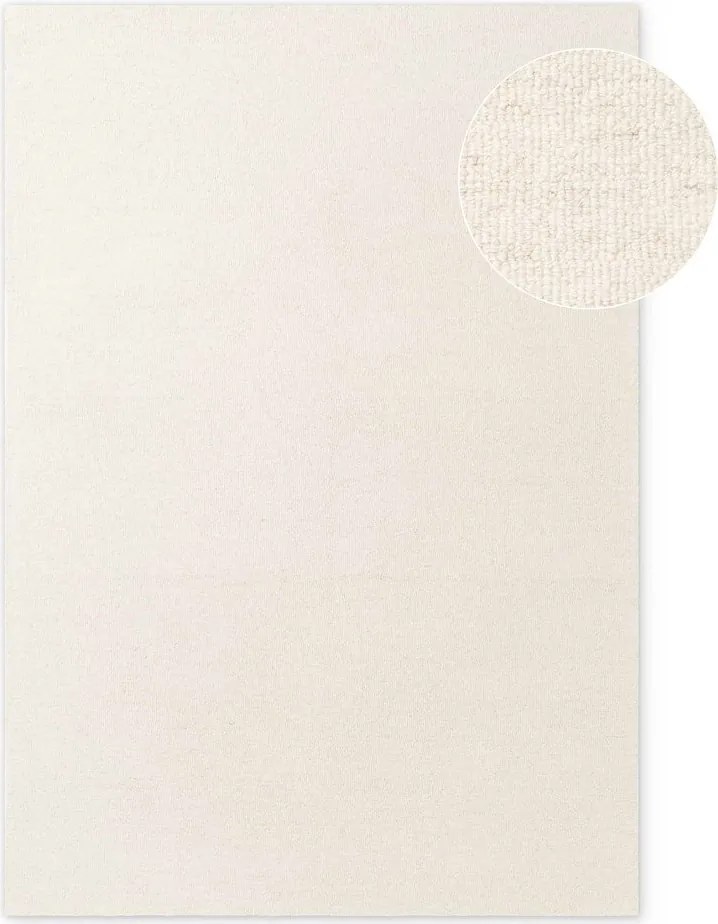 Kremowy wełniany dywan tkany ręcznie 140x200 cm Puristic Knots – Elle Decoration