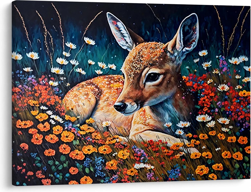 Obraz - Malowany jeleń (70x50 cm)
