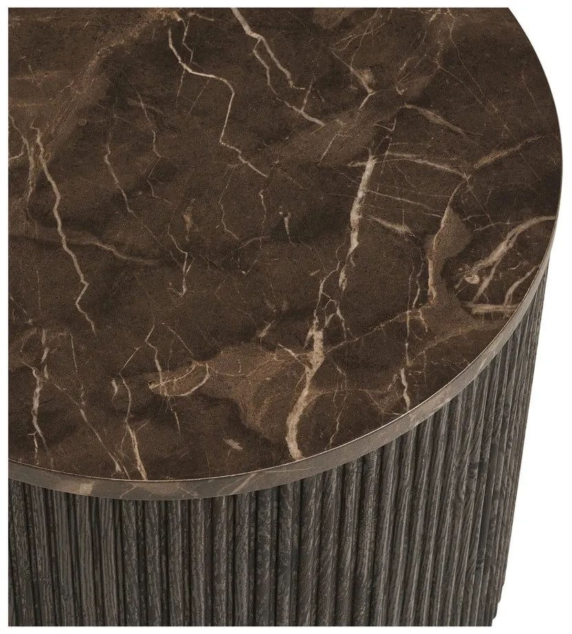 Okrągły stolik z blatem w dekorze marmuru ø 45 cm Rota – House Nordic
