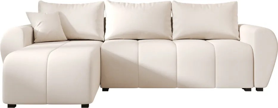 PROMOCJA Rozkładany narożnik dwustronny do L SEVIO 246x145 cm, kremowy + 2 poduszki GRATIS II. jakość