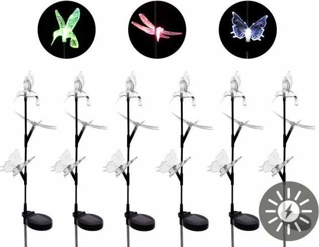 Zestaw oświetlenia LED w kolorze słonecznym, 6 szt