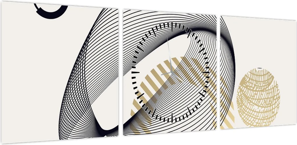 Obraz - Kształty geometryczne N⁰3 (z zegarem) (90x30 cm)