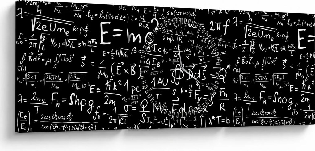 Obraz - Matematyka (z zegarem) (90x30 cm)