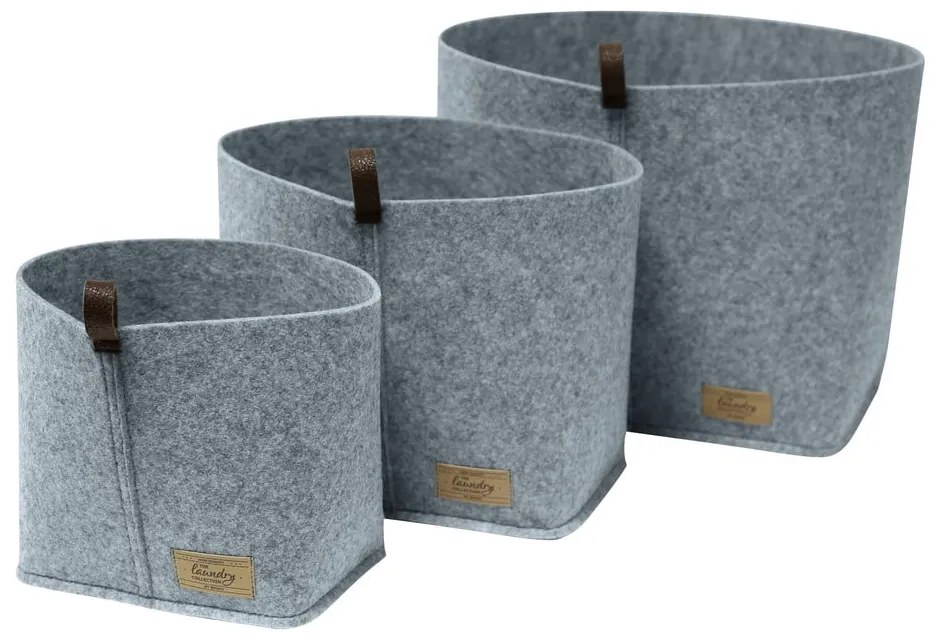 Szary tekstylny organizer Wenko Felt, 24x16 cm