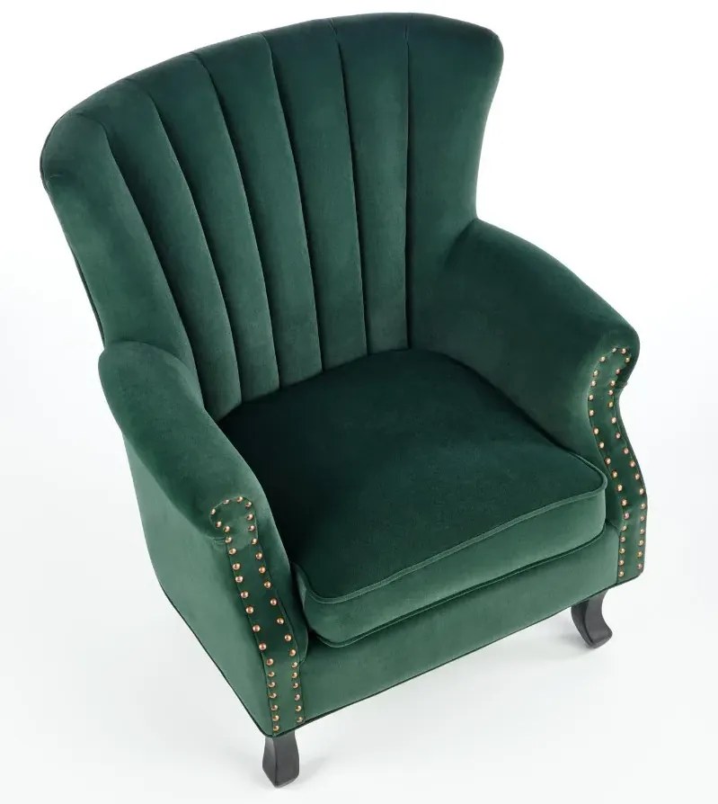 Fotel do salonu TITAN VELVET ciemnozielony HALMAR