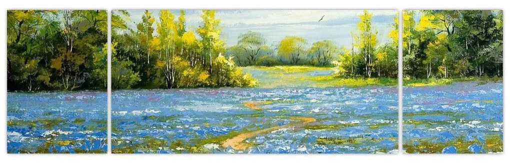 Obraz - Ścieżka w polu, obraz olejny (170x50 cm)