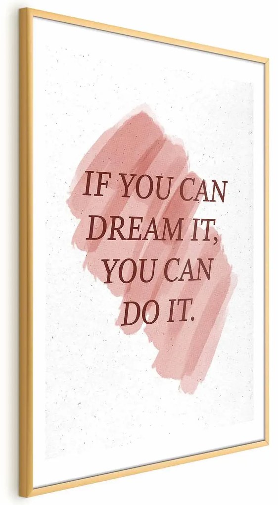 Plakat You Can Do It 21x30 cm z ramą złotą z marginesem ARTGEIST B