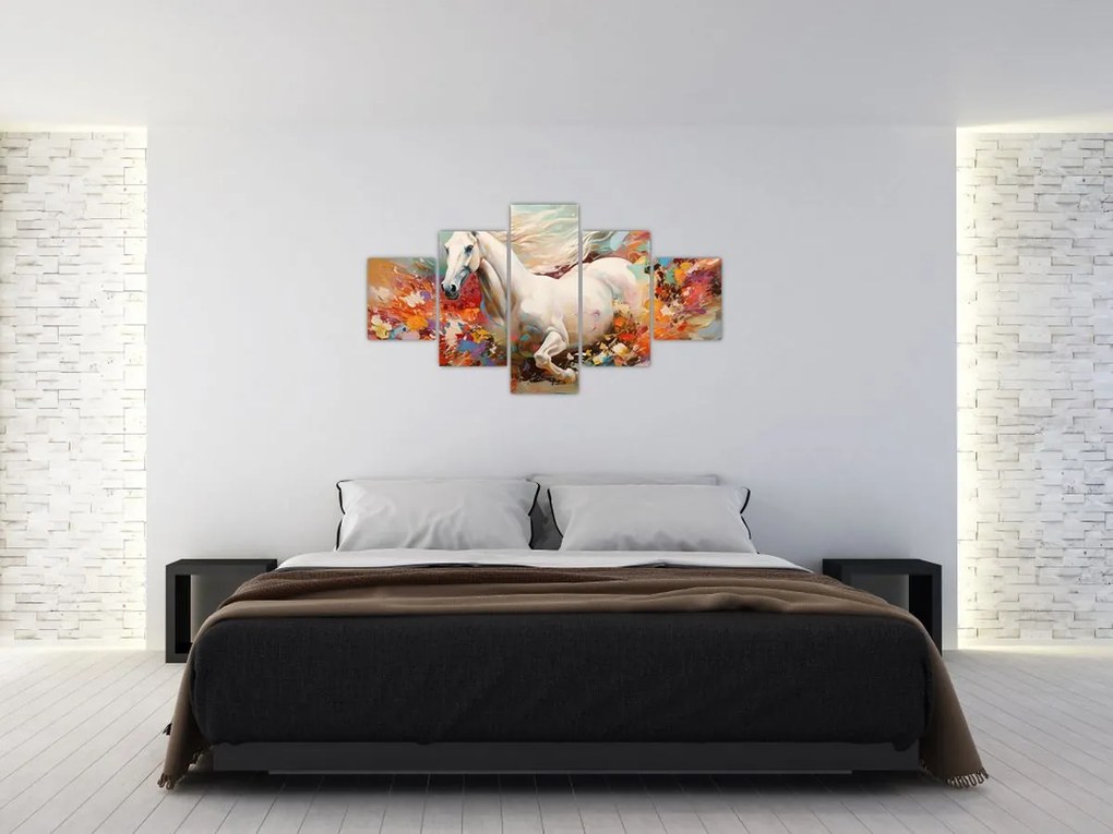 Obraz - Malowanie konia (125x70 cm)