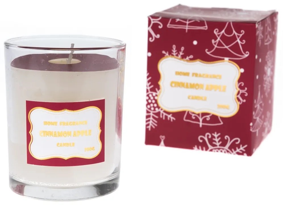 Świeca zapachowa Cynamon i jabłko, 200 g, 7,5 x 9,6 cm
