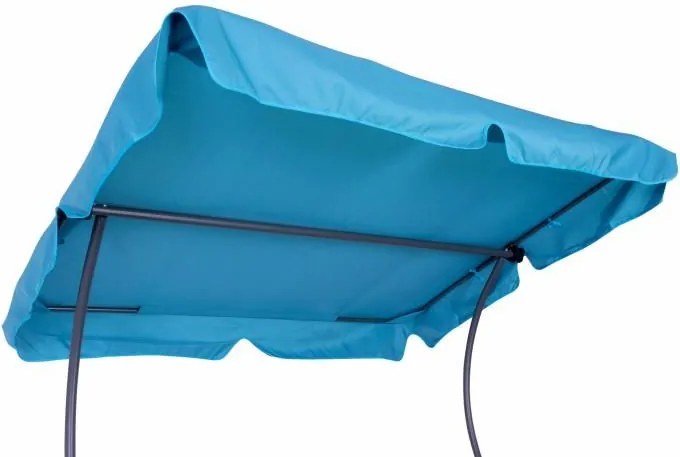 Leżak ogrodowy z dachem i kołami - 202 x 139 x 152 cm