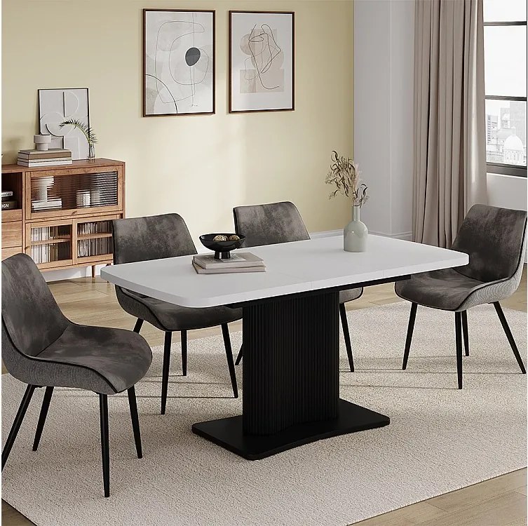 Stół jadalny biały/czarny 120x80x77.4 fenaro