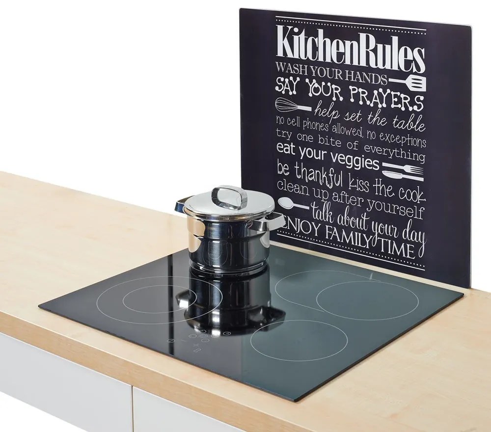 Szklana płyta ochronna KITCHEN RULES na kuchenkę – duża, ZELLER