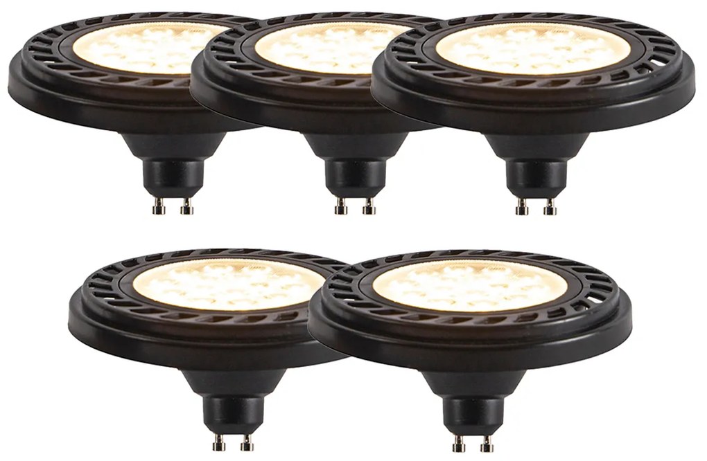 Zestaw 5 ściemnialnych żarówek LED GU10 AR111 czarne 8W 600lm 2700K