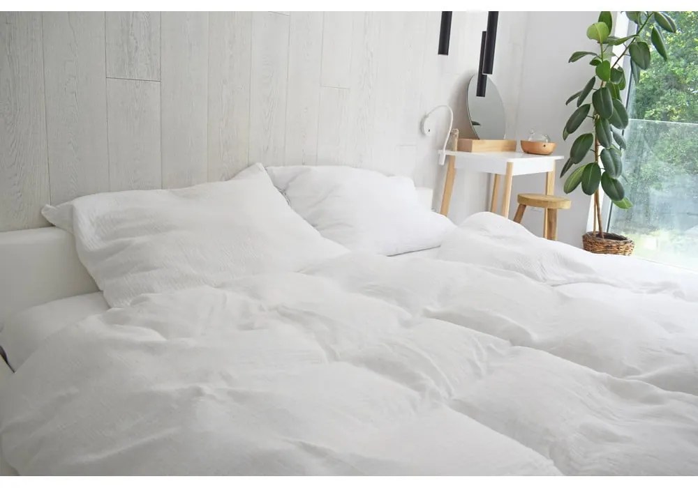 Biała muślinowa pościel dwuosobowa 200x200 cm Plain Muslin – Butter Kings