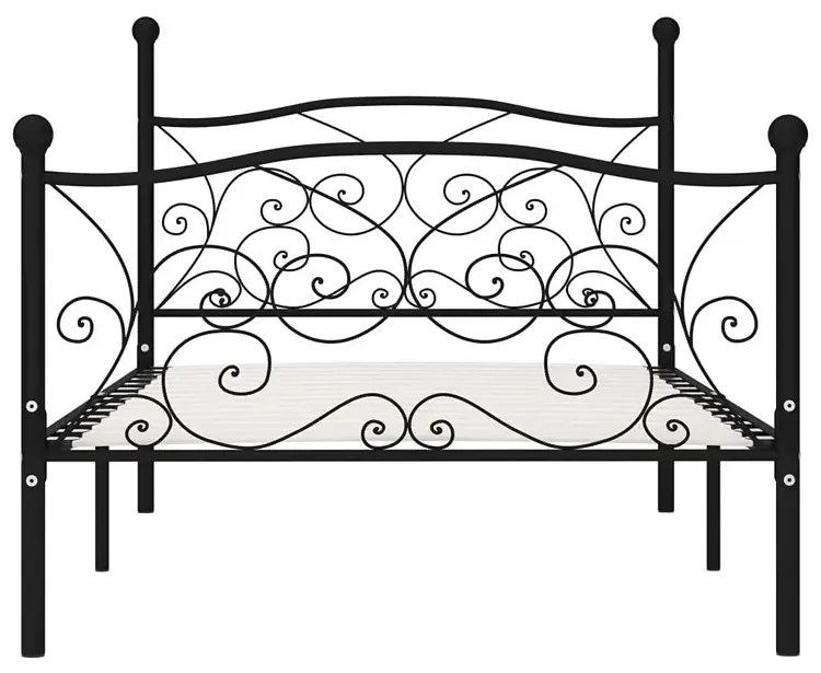 Czarne metalowe łóżko rustykalne 90x200 cm - Donner
