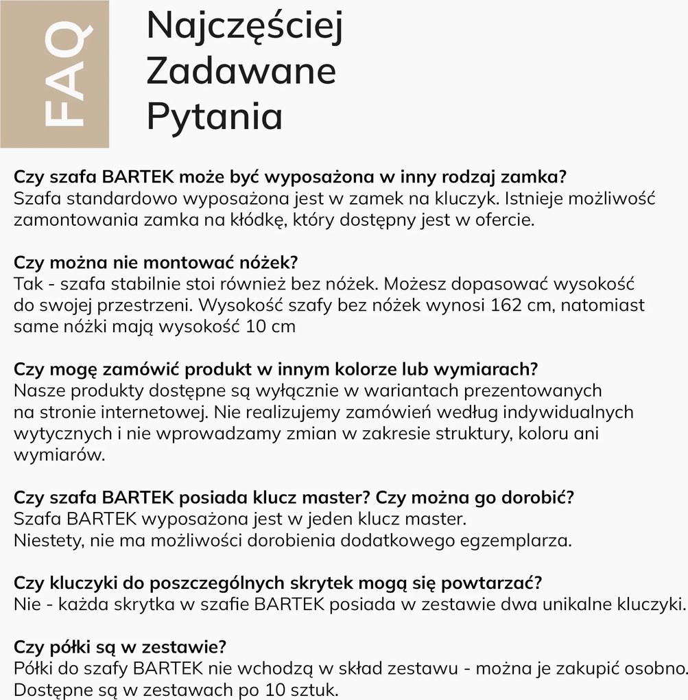 Szafa socjalna ubraniowa 10-drzwiowa biała/orzech, 1360x1720x450 mm: BARTEK Eco Design