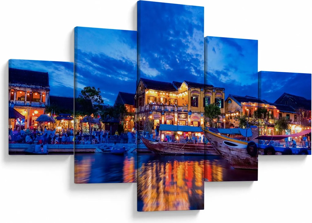 Obraz nocnego miasta Hoi An w Wietnamie (125x70 cm)