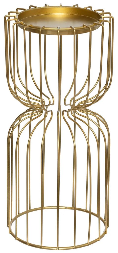 Zestaw metalowych świeczników na tealight, złote